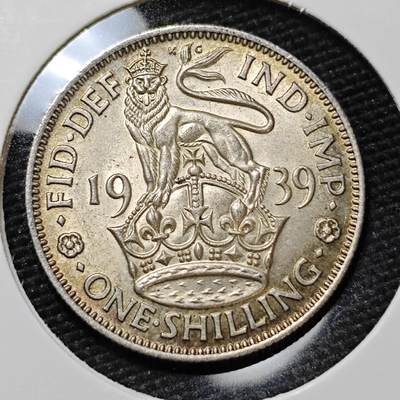 KK钱币收藏小铺   套币 批量/好品散币专场 2月预留时间 周末发货 -  1939英国乔六1先令银币 带光