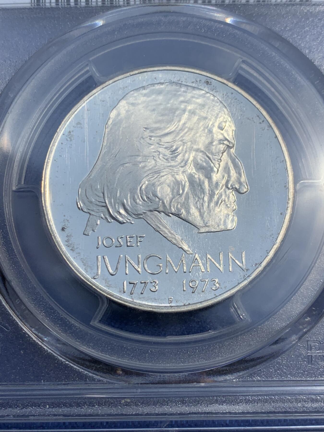 《竞宝斋》第474场 周日，周一 2场连拍 （全场包邮）欢迎送拍 PCGS PR67DCAM 捷克斯洛伐克 1973年  约瑟夫·荣格曼诞辰200周年 50克朗银币 5000枚的发行量