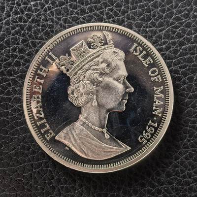 道一币馆币章第一百七十二场 - 马恩岛1995年反法西斯胜利50周年-荷兰福克G.1a战斗机1克朗银币 28.28g 925s