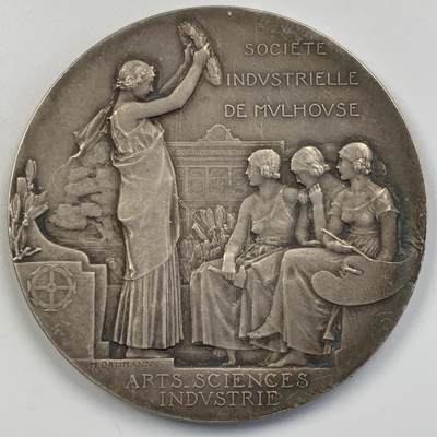 掌中浮雕-藏着的欧洲第056场 - 米卢斯工业协会银章，50mm，54.4g，Dammann雕刻，作为奖章颁发Maria·Brunner