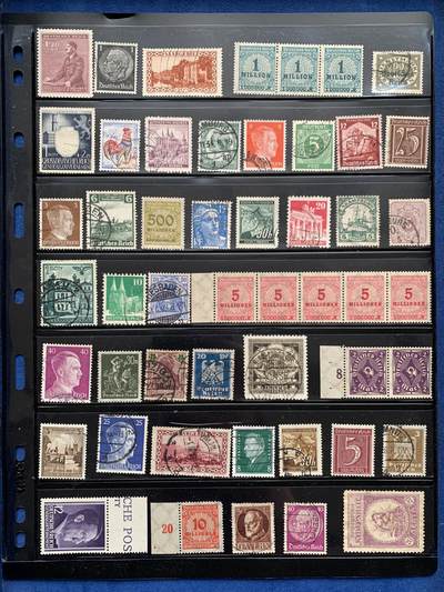 《竞宝斋》第474场 周日，周一 2场连拍 （全场包邮）欢迎送拍 - 二战时期邮票一页 细节见图