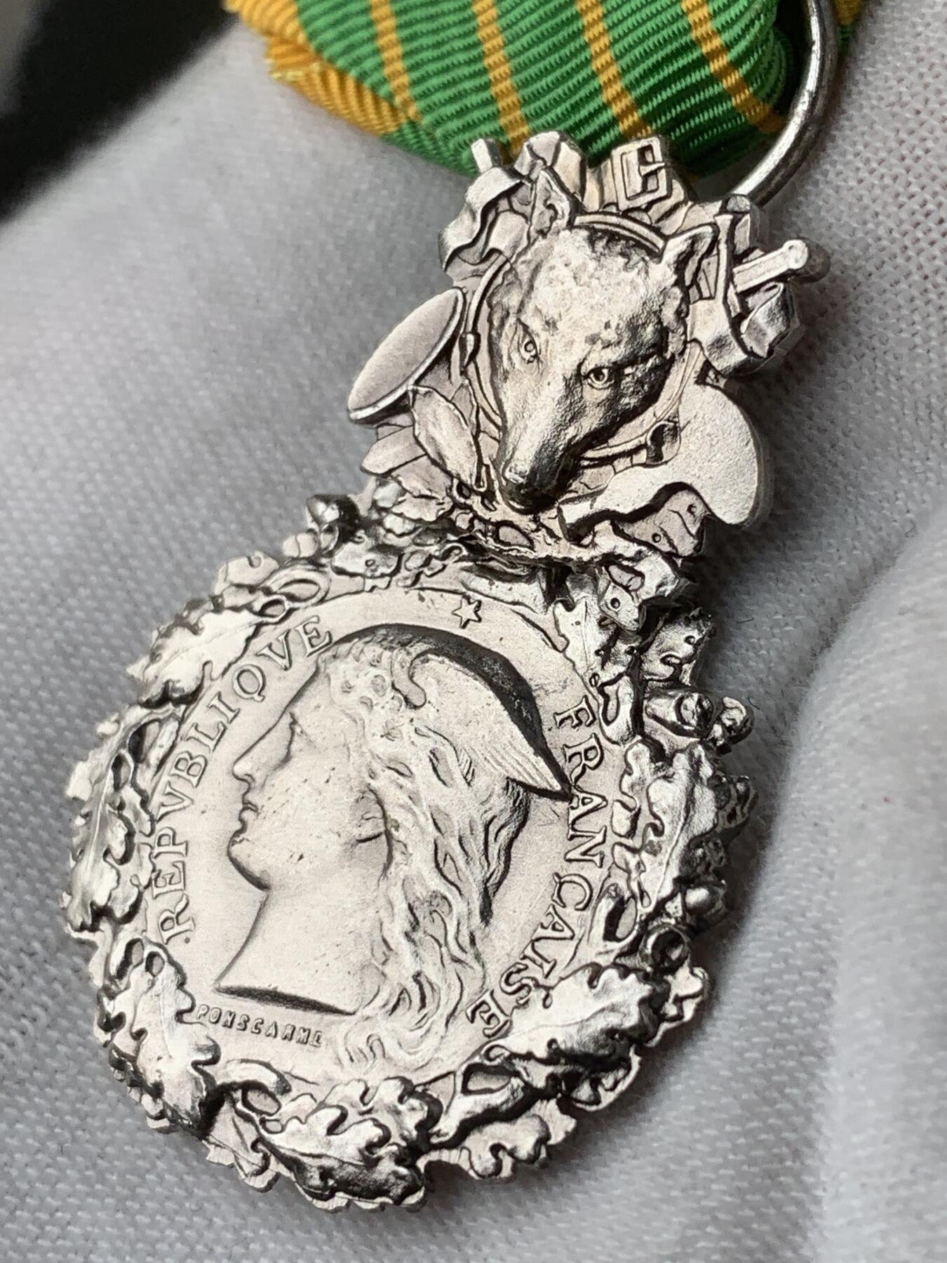 掌中浮雕-藏着的欧洲第056场 法国水资源和森林荣誉奖章，银质，13.4g（不含绶带）