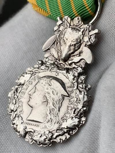 掌中浮雕-藏着的欧洲第056场 - 法国水资源和森林荣誉奖章，银质，13.4g（不含绶带）