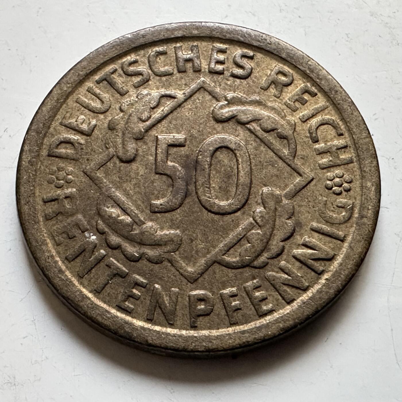 🌹外币初藏🌹🐯2026年第34场   每周二四六晚8️⃣点 接代拍 魏玛共和国1924年50芬尼