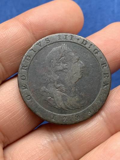 《竞宝斋》第474场 周日，周一 2场连拍 （全场包邮）欢迎送拍 - 英属马恩岛1798年乔治三世半便士铜币