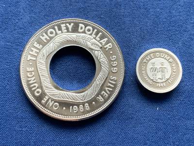 《竞宝斋》第474场 周日，周一 2场连拍 （全场包邮）欢迎送拍 - 澳大利亚1988年子母币 总重约39.8克 925银