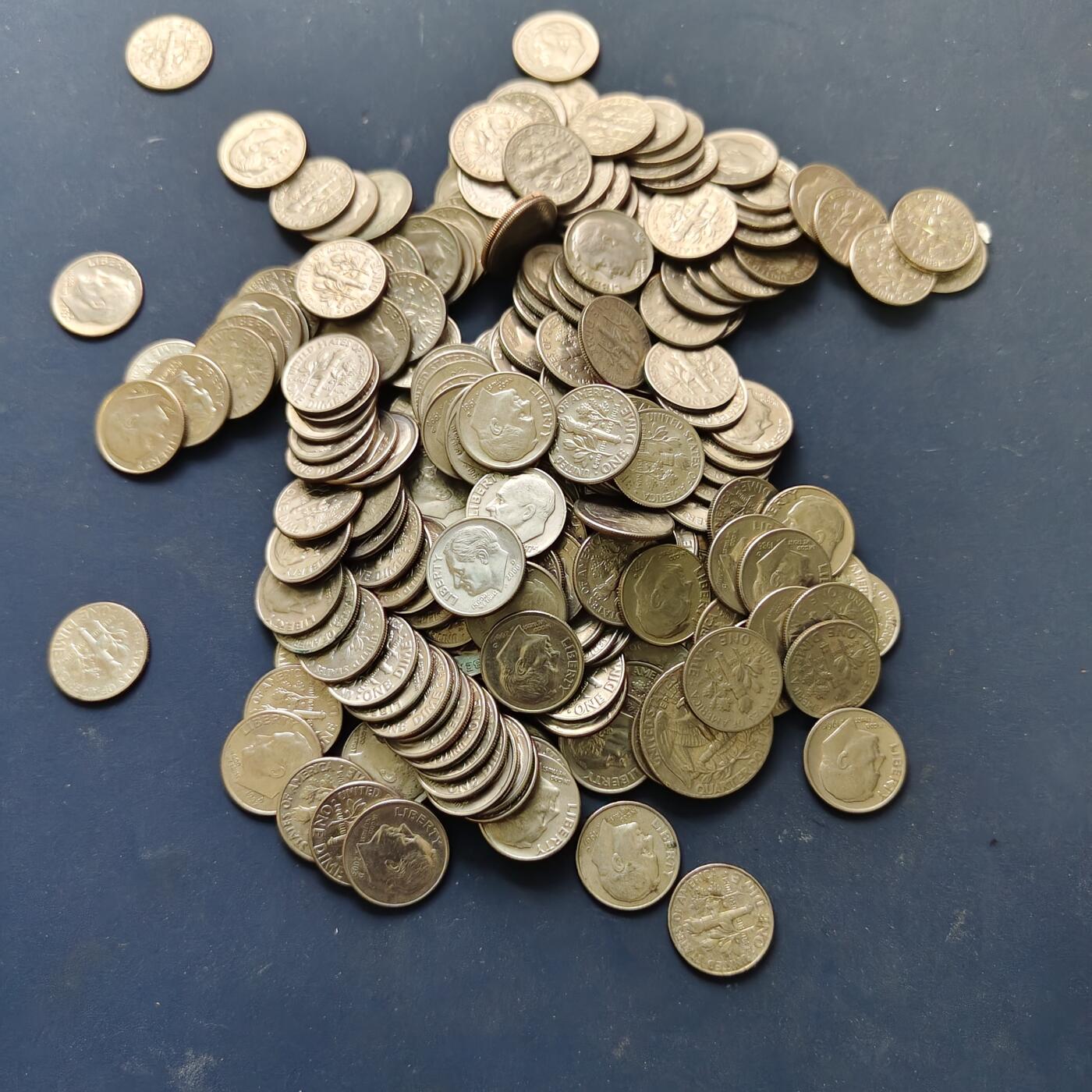 【全场包邮】纯粹捡漏拍515场 【批量】美国各年份罗斯福10分468克一批