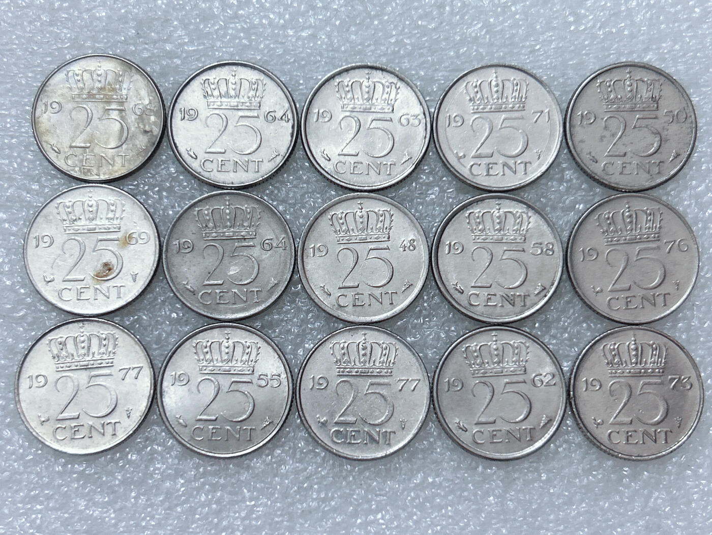 第一海外回流一元起拍收藏 散集专场  第305期 荷兰25分硬币 15枚