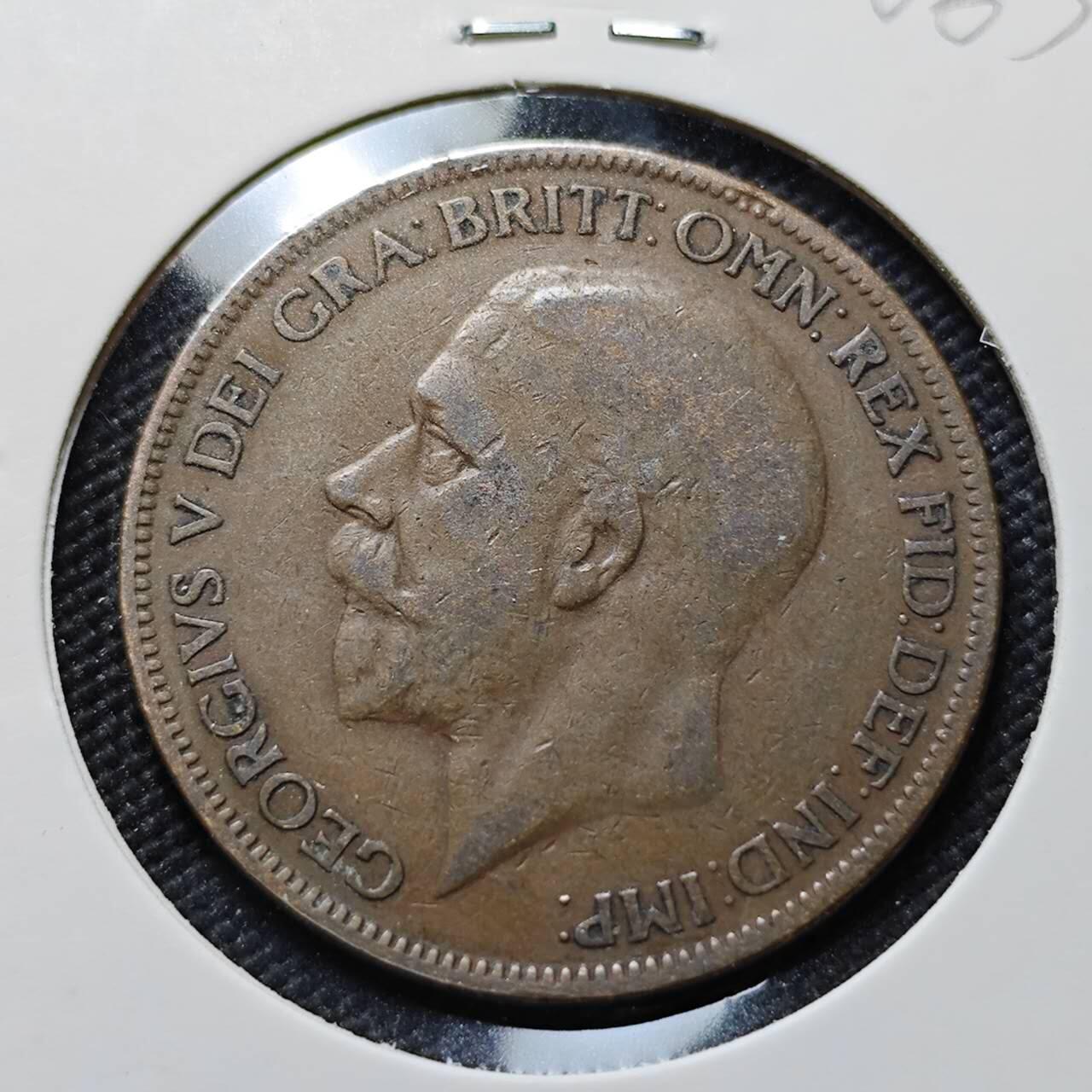 KK钱币收藏小铺  第406期 2月预留时间 周末发货  1927英国1便士铜币