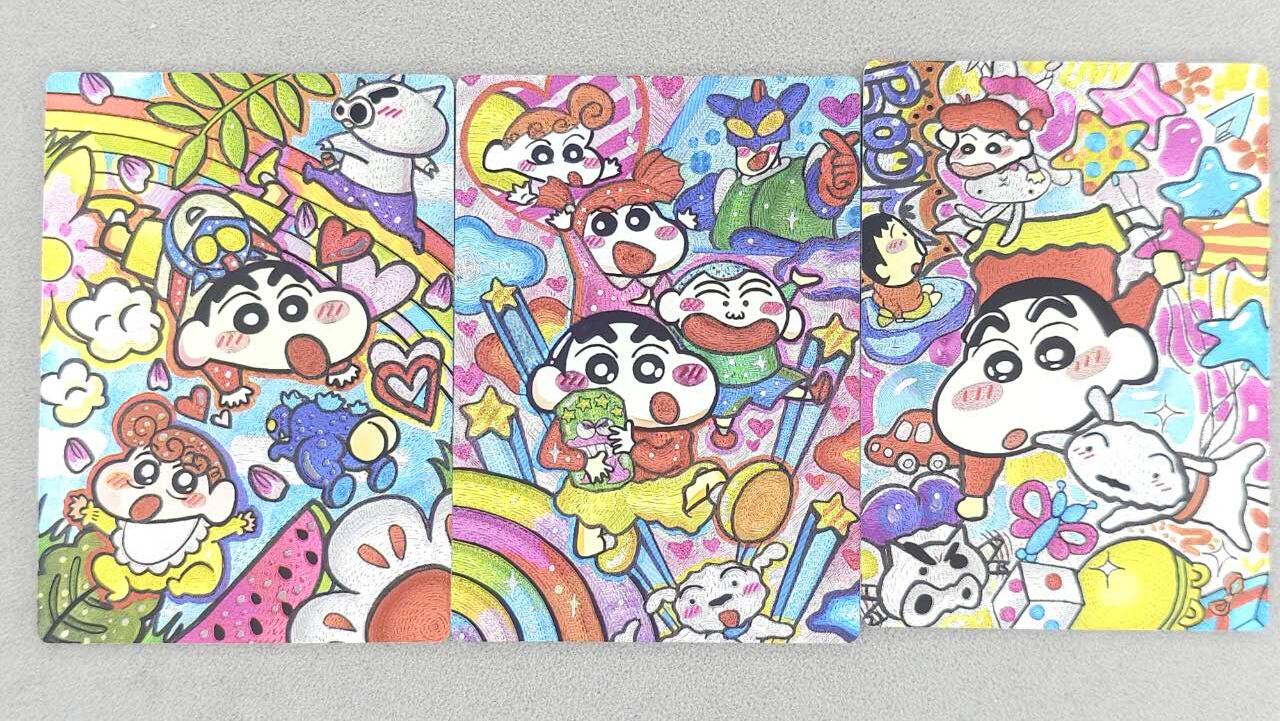 龙虎卡牌-八零场，奇点炸场！！（满200元包邮，无佣金，每周六结拍，欢迎送拍） 粗闪3张 奇点 蜡笔小新 第三弹 一套