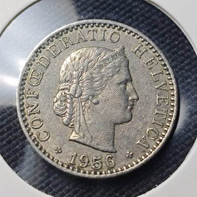 KK钱币收藏小铺  第406期 2月预留时间 周末发货 -  1956瑞士20分