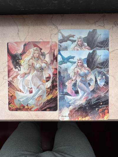 月落卡牌大清仓第7期 - 权力的游戏   Julian玲姐    龙妈    三连彩闪卡一套