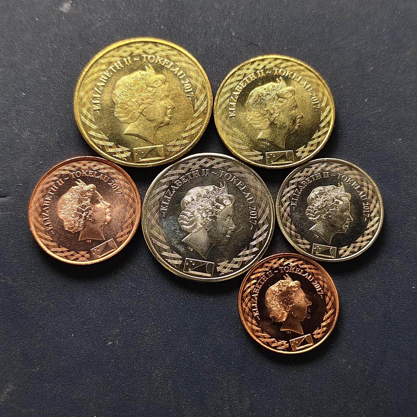 【全场包邮】纯粹捡漏拍514场 英属托克劳群岛2017年6枚套币