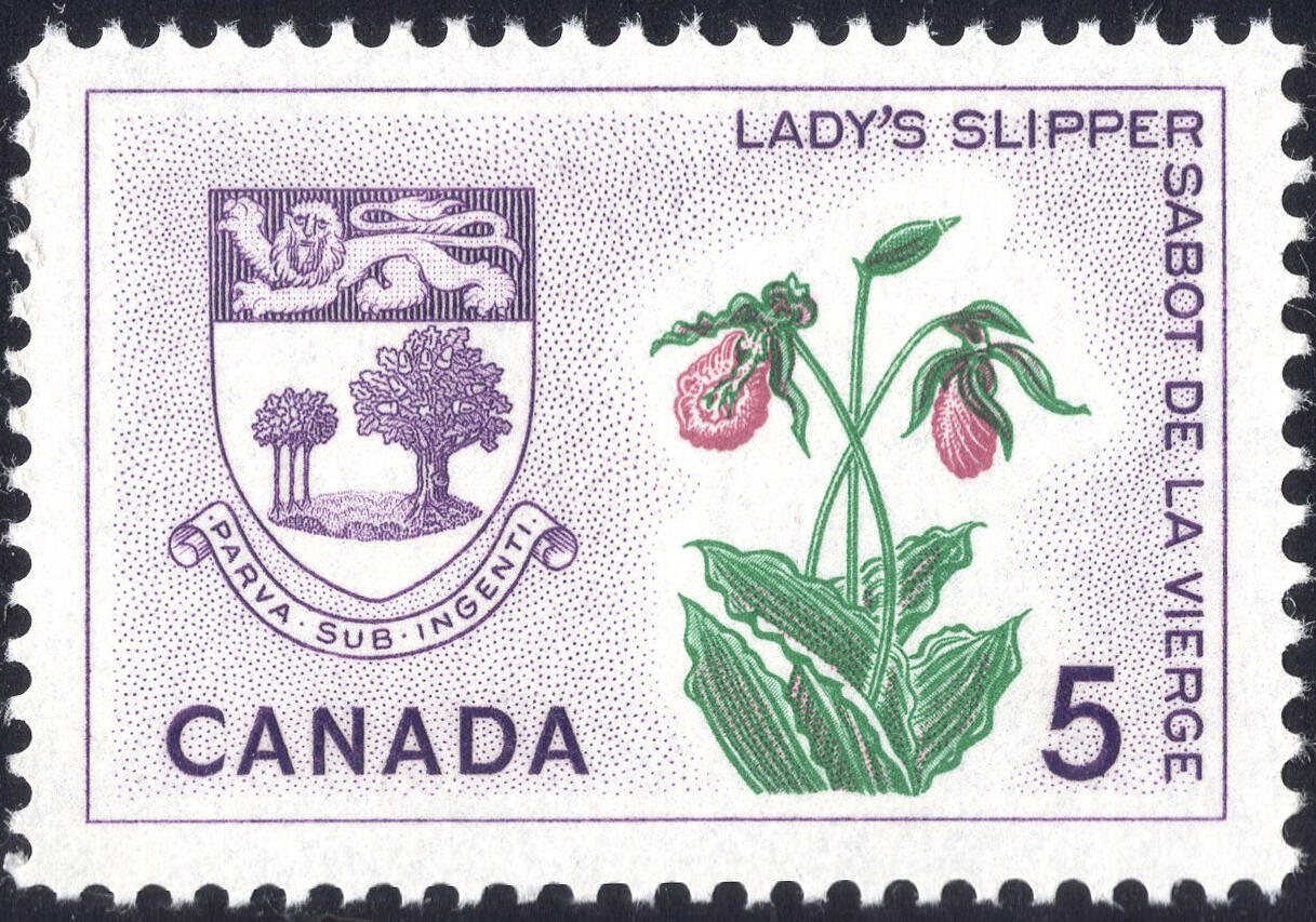 洪涛臻品批发群 精选邮票限时拍卖第1295期  加拿大1966年 兜兰与爱德华王子岛武装徽章 新票, 精美雕刻版, 原胶完美润亮