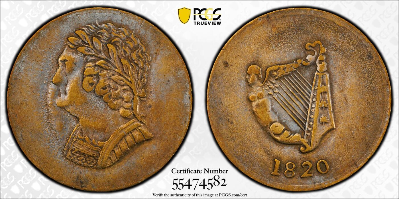 博洋堂“芳菲春韵”3月精品大拍专场暨第166期（全场包邮） PCGS AU 下加拿大（Lower Canada，今魁北克省南部）1820年发行的代币，名家旧藏，非常少见