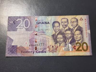 3月25号晚上8点 外国纸币自动截拍第45场 - 8989377 加纳2015年20塞地 非洲纸币 美品