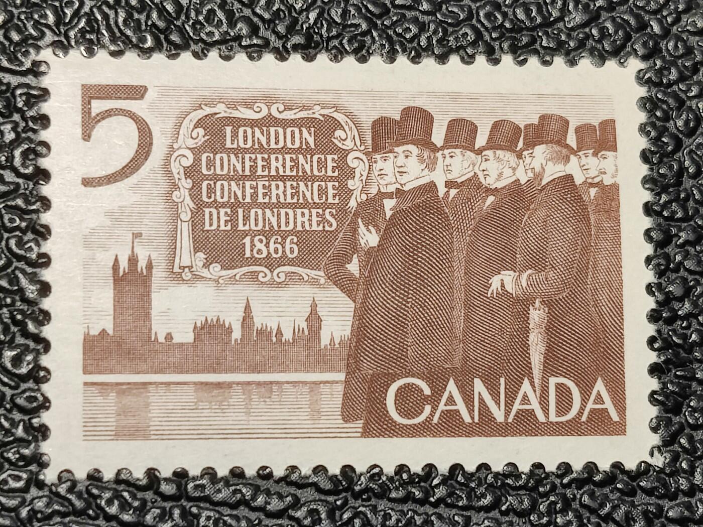 洪涛臻品批发群 精选邮票限时拍卖第1294期  加拿大1966年 诞生《英属北美法案》的1866年的伦敦会议百周年 1全新. 同期于中国建国初 精美雕刻版 原胶润白