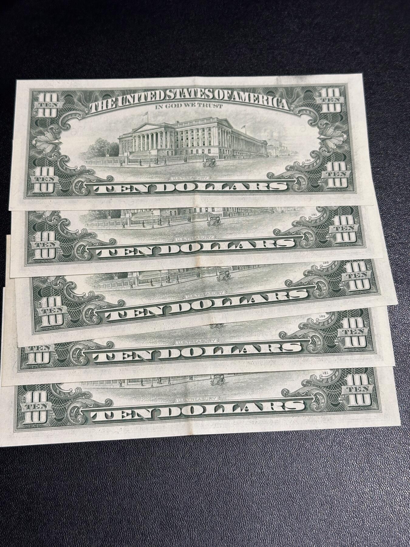 《外钞收藏家》第六百二十期（畅拍场）（长期征集拍品、欢迎藏友们联系合作） 1988年美国小头版10美元 AU品相