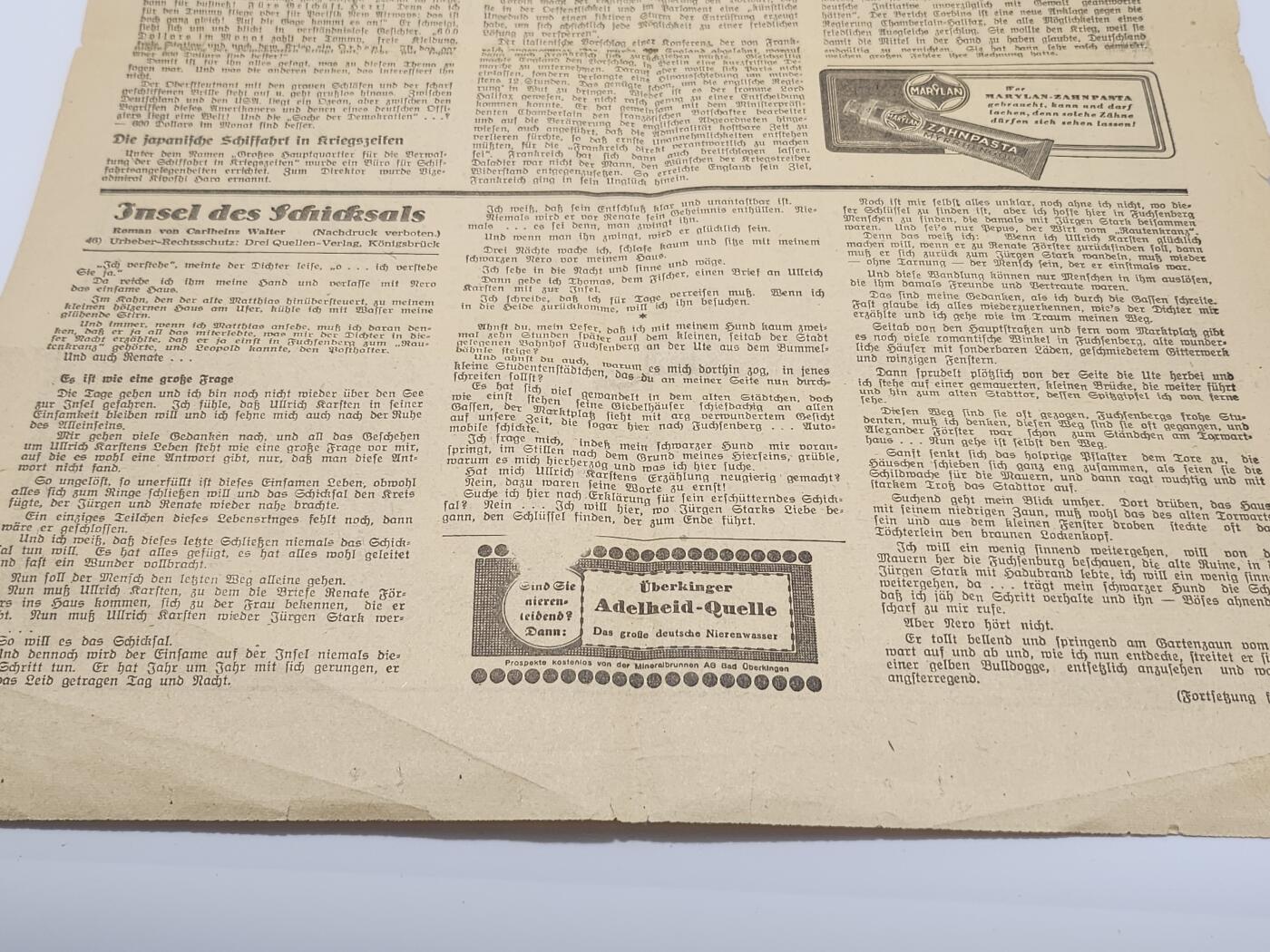 南水社第4次拍卖  二战德国《亚洲及太平洋战场》报纸地图整版 上阿尔高伊民族报