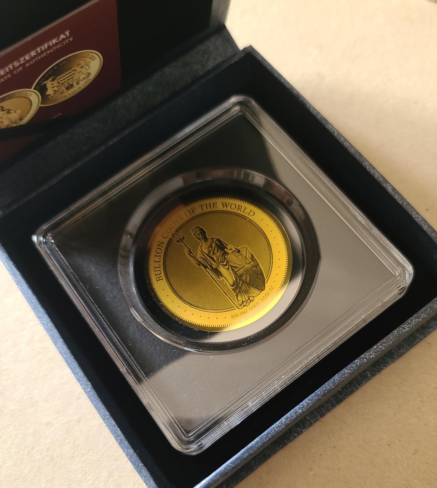 【币将精彩】世界钱币拍卖（2026-4-15） 乍得2023年不列颠尼亚1/200盎司金币带证书（后配包装）