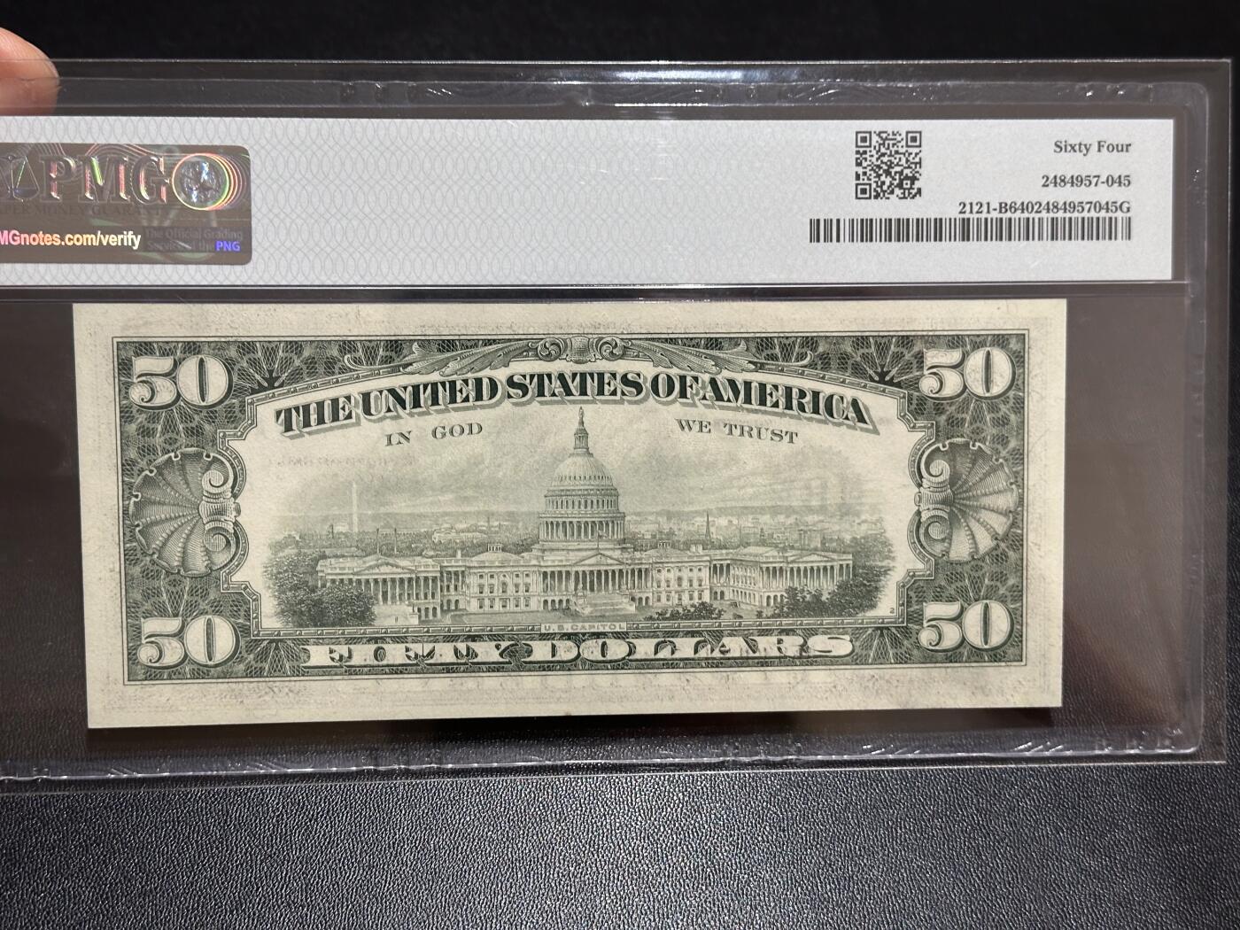 《外钞收藏家》第六百二十期（畅拍场）（长期征集拍品、欢迎藏友们联系合作） 1981年美国小头版50元 PMG64