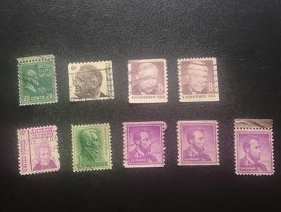 荟藏特别场次第十一期——“邮通万国花纸头”（价格低至0.1元） - 美国总统普票信销九张