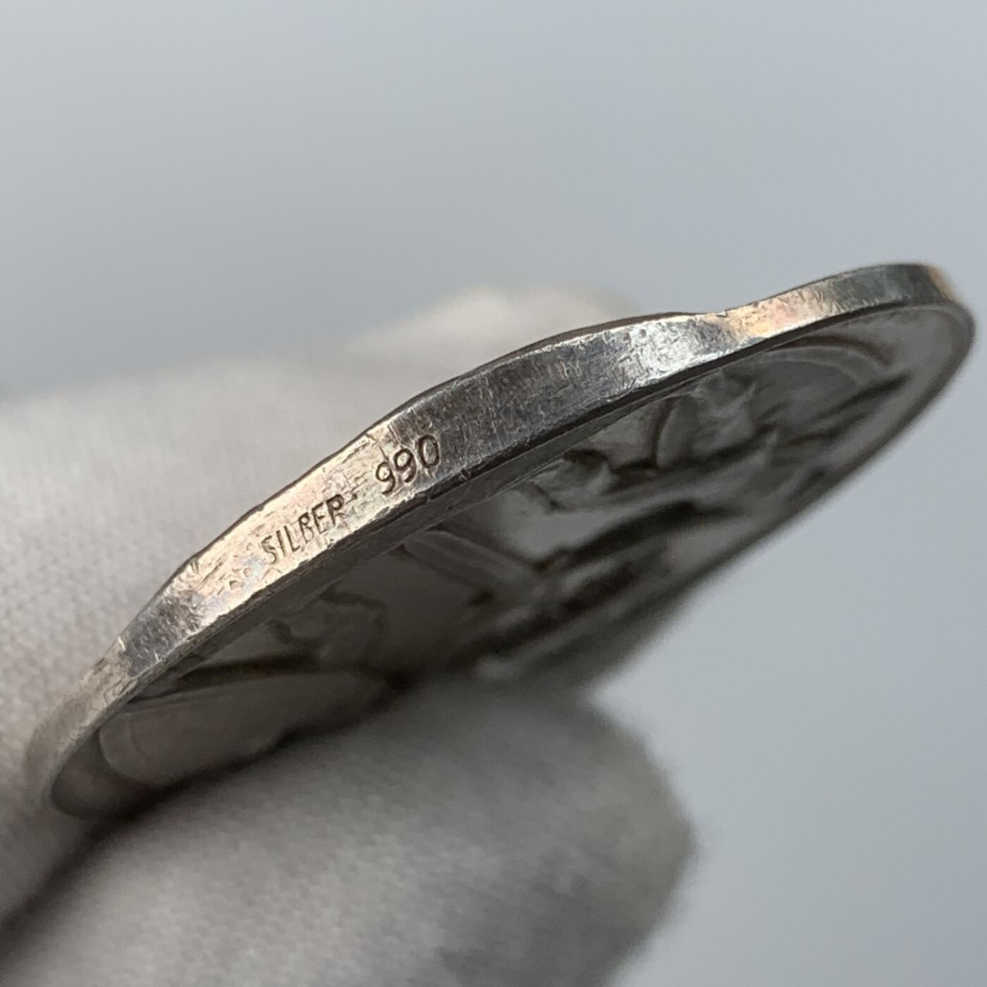 掌中浮雕-藏着的欧洲第056场 1915年德国俾斯麦百年诞辰纪念银章 ，35mm，18g