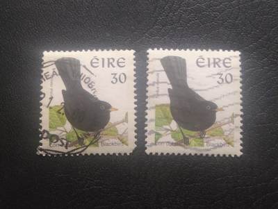 荟藏特别场次第十一期——“邮通万国花纸头”（价格低至0.1元） - 爱尔兰黑鸟30便士普票信销两张