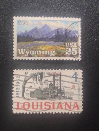 荟藏特别场次第十一期——“邮通万国花纸头”（价格低至0.1元） - 美国州票信销两张