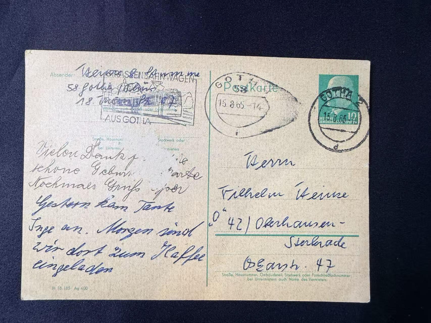 云宸嘉赏-勋臻文献佳藏优品精选场次（低佣 转发佣金红包） 联邦德国Gotha（哥达-BRD）威廉・海因先生的明信片 GOT加盖 详细见简介