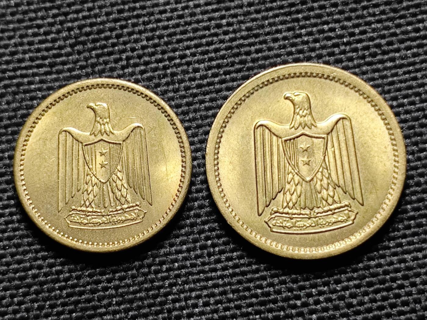 KK钱币收藏小铺   套币专场 2月预留时间 周末发货  埃及1/2米利姆铜币 好品