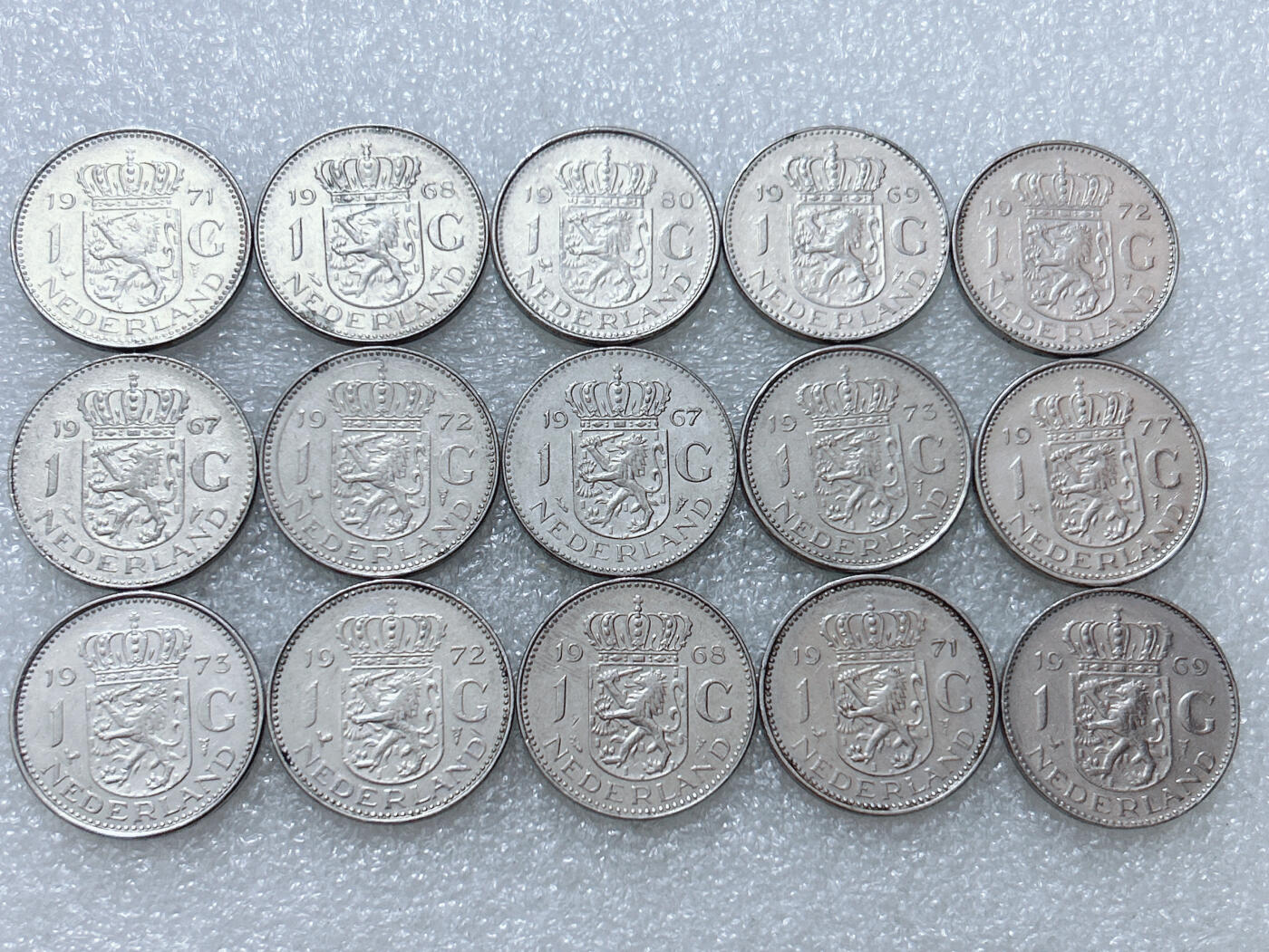 第一海外回流一元起拍收藏 散集专场  第305期 荷兰1盾硬币 15枚