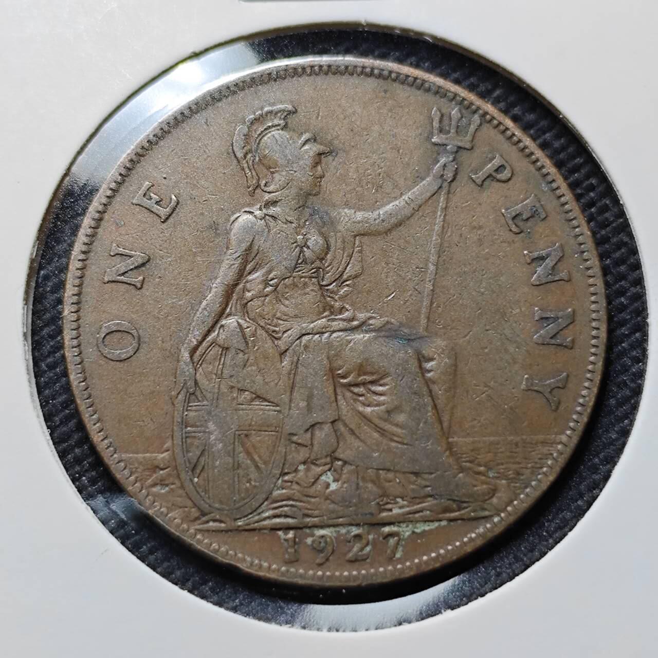 KK钱币收藏小铺  第406期 2月预留时间 周末发货  1927英国1便士铜币