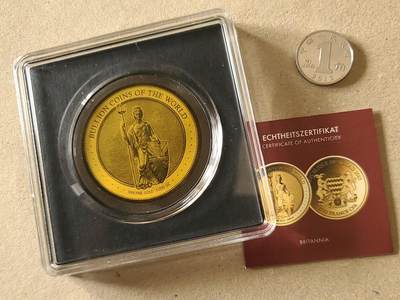 【币将精彩】世界钱币拍卖（2026-4-15） - 乍得2023年不列颠尼亚1/200盎司金币带证书（后配包装）