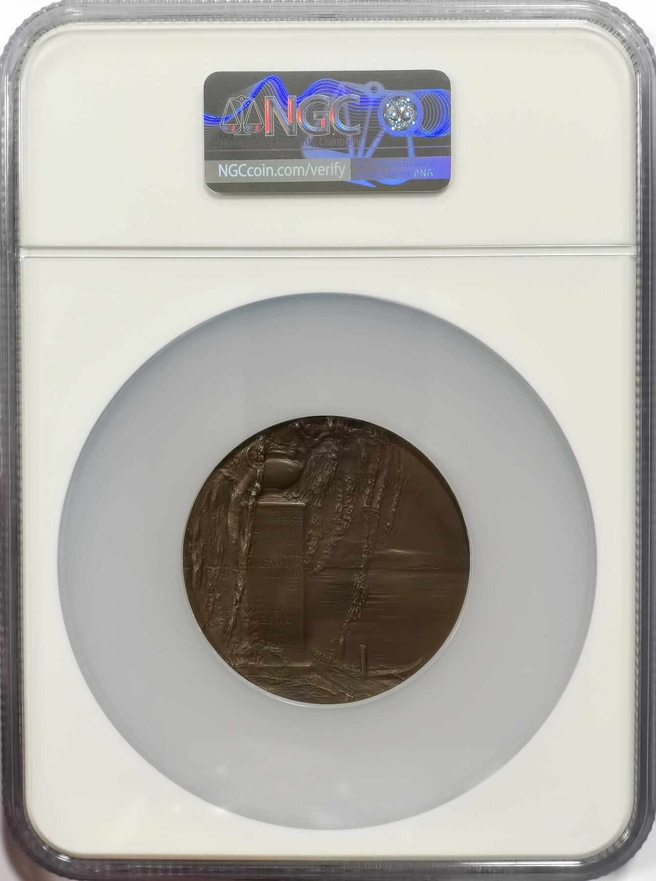 博洋堂“芳菲春韵”3月精品大拍专场暨第166期（全场包邮） NGC MS65BN 法国浪漫主义百年纪念大铜章，54mm，背面的碑文上有雨果、大仲马等浪漫主义文学巨匠