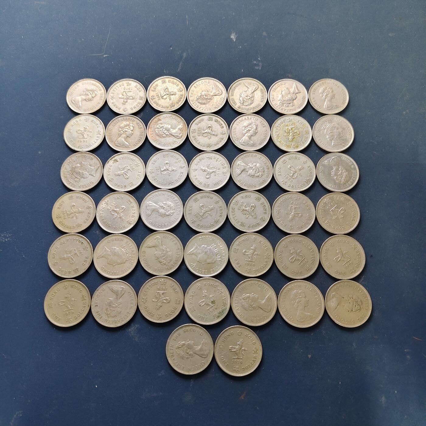 【全场包邮】纯粹捡漏拍515场 【批量】香港各年份女王1元44枚一组