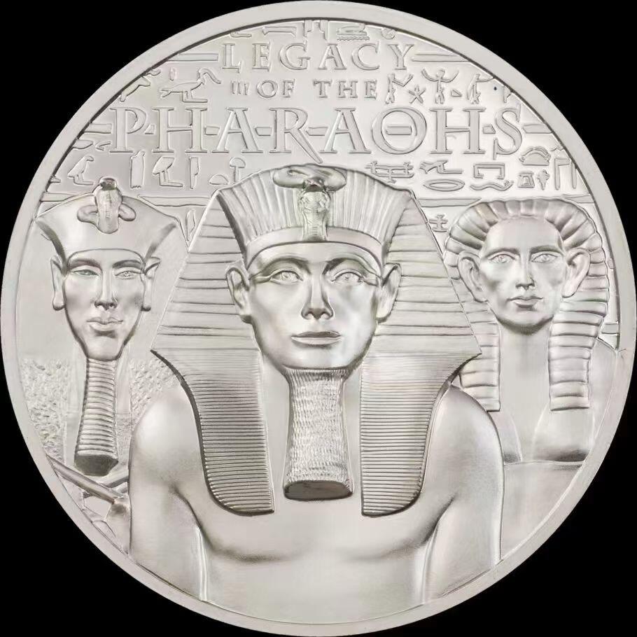 【币将精彩】世界钱币拍卖（2026-4-1） 库克2022年法老吉萨金字塔高浮雕1盎司精制银币带证书包装