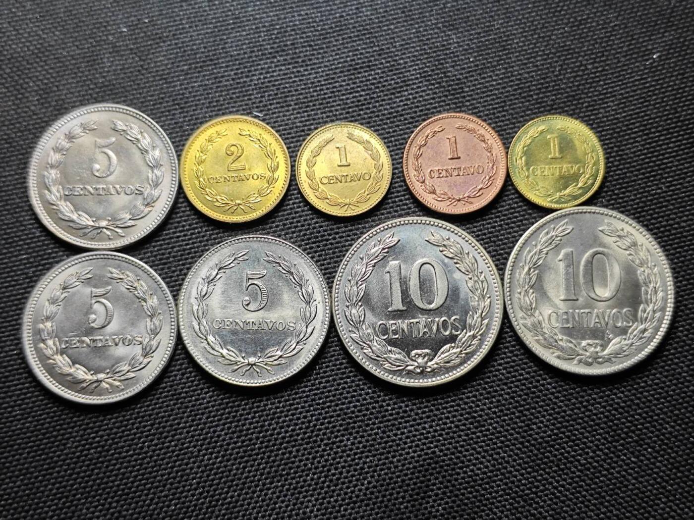 KK钱币收藏小铺   套币专场 2月预留时间 周末发货  萨尔瓦多大小面值一组 好品