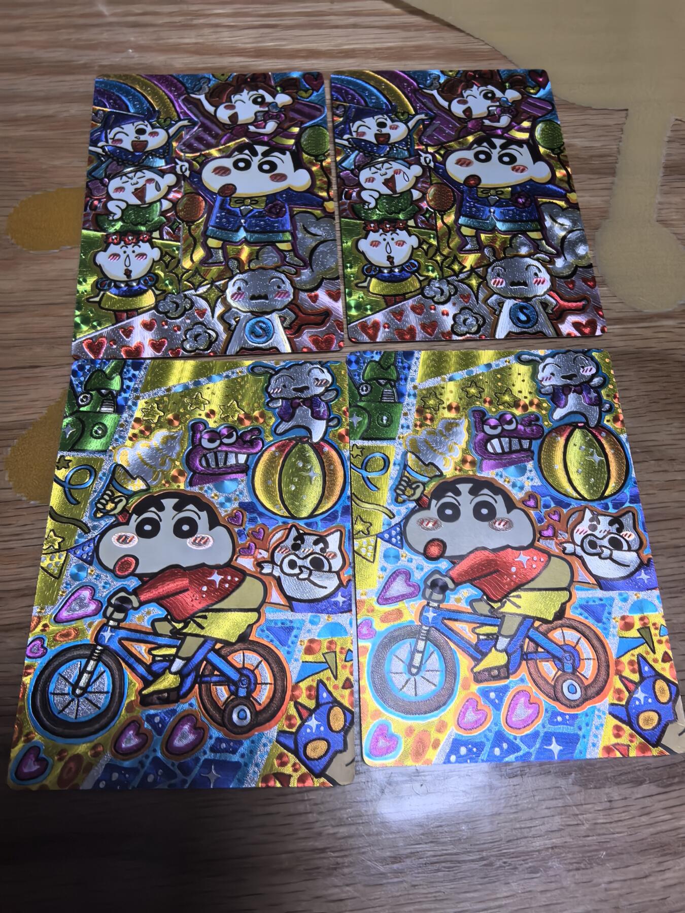 【持续收拍品】-琦卡当当铺～第38期★★~支持寄存★★~【9点40结束】扫码加群抽[包邮券]~ 奇点上一期定制蜡笔小新骑自行车/派对4张粗闪