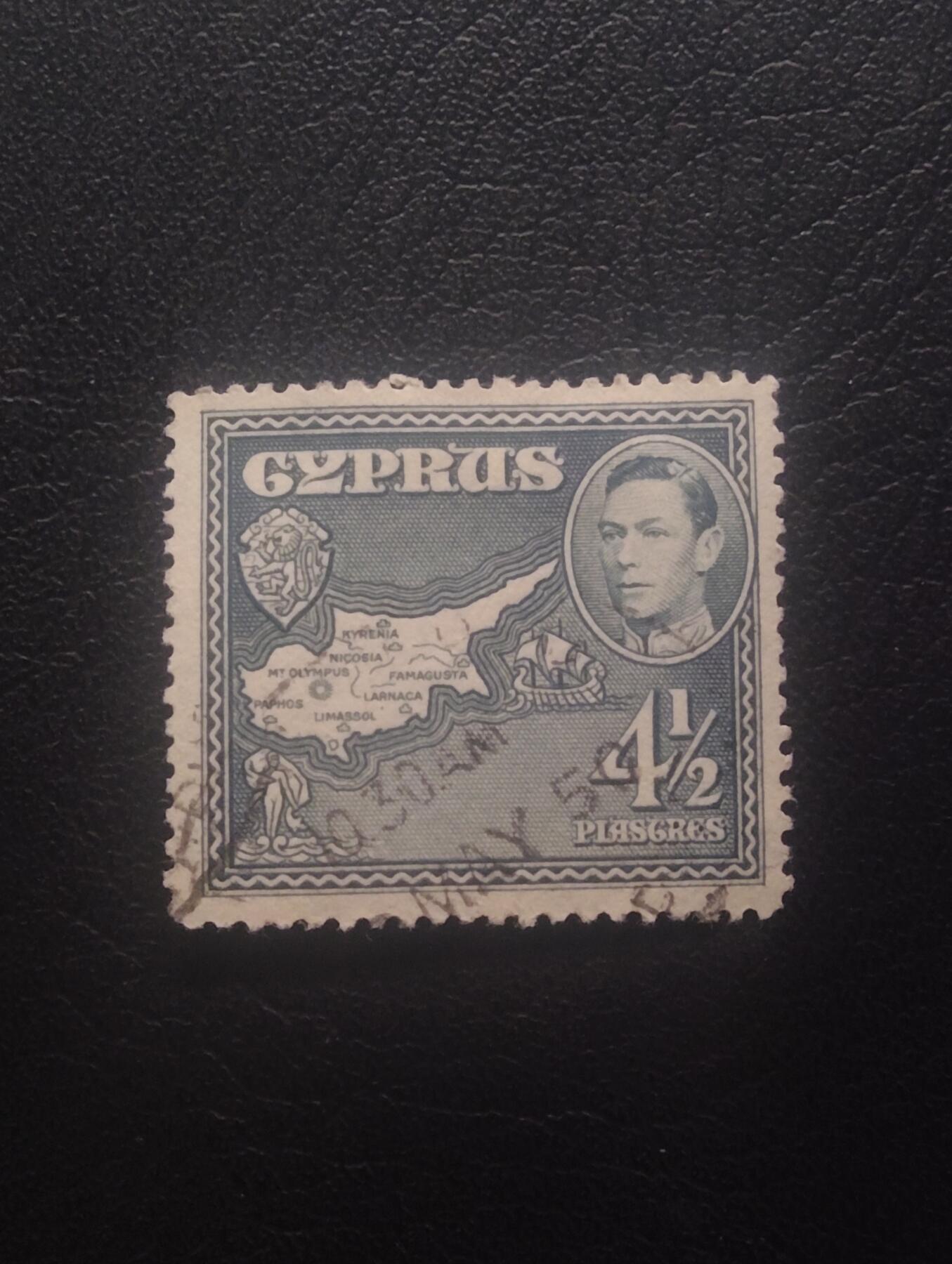 荟藏特别场次第十一期——“邮通万国花纸头”（价格低至0.1元） 英属塞浦路斯1938年4.5皮阿斯特普票信销 少见品种