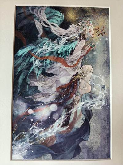 阳大大卡牌拍卖第106期（持续收拍品，周五晚上九点截拍，进群福利早知道） - 【亲签A4激光画】玉玉卿 祝福签 新年快乐 一比一复刻原画