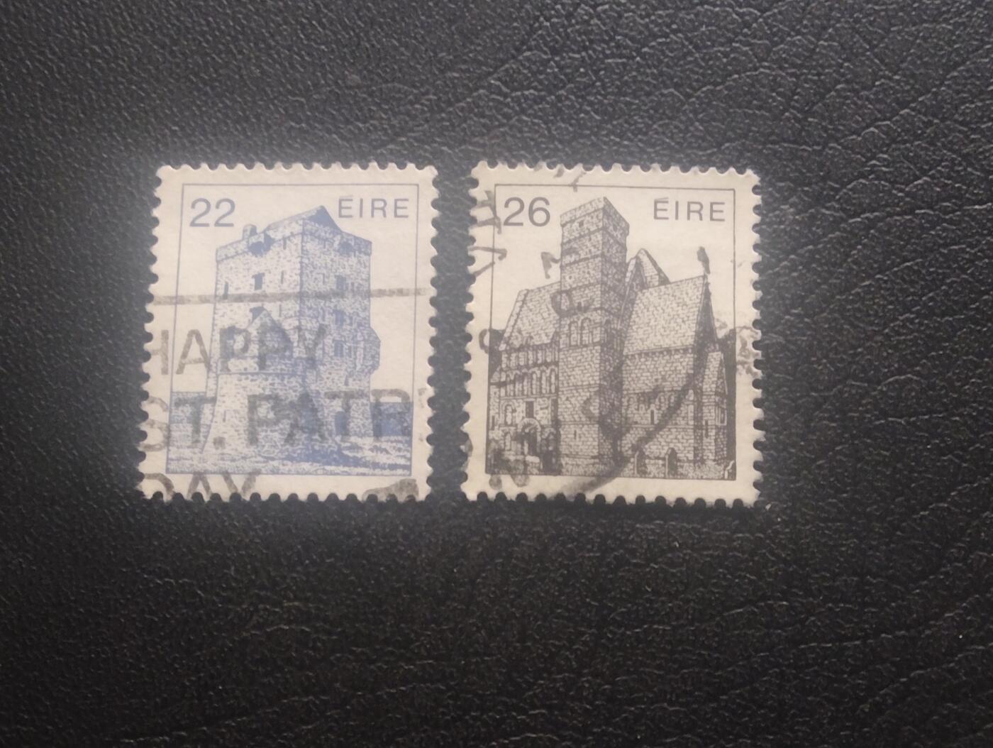 荟藏特别场次第十一期——“邮通万国花纸头”（价格低至0.1元） 爱尔兰建筑普票信销两张套票 22+26便士