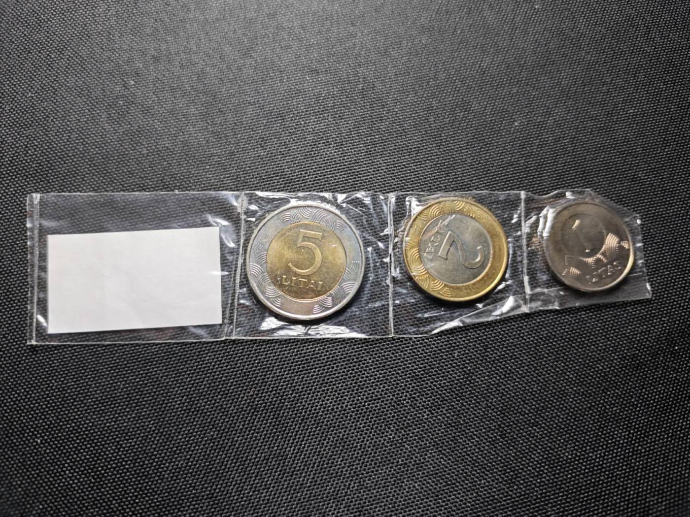 KK钱币收藏小铺   套币专场 2月预留时间 周末发货  立陶宛好品一组 5立特双色币好品！