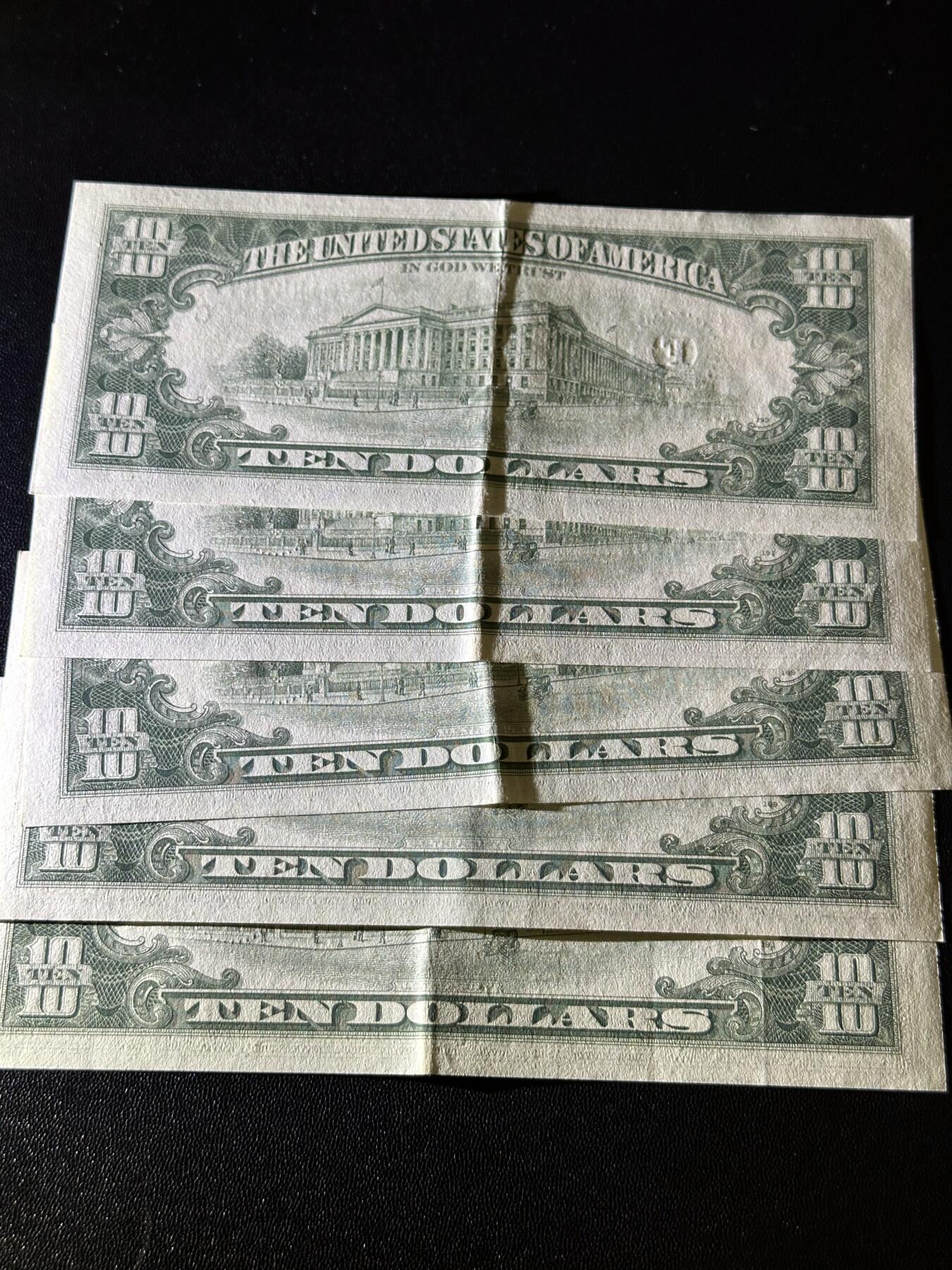 《外钞收藏家》第六百二十期（畅拍场）（长期征集拍品、欢迎藏友们联系合作） 1988年美国小头版10美元 AU品相