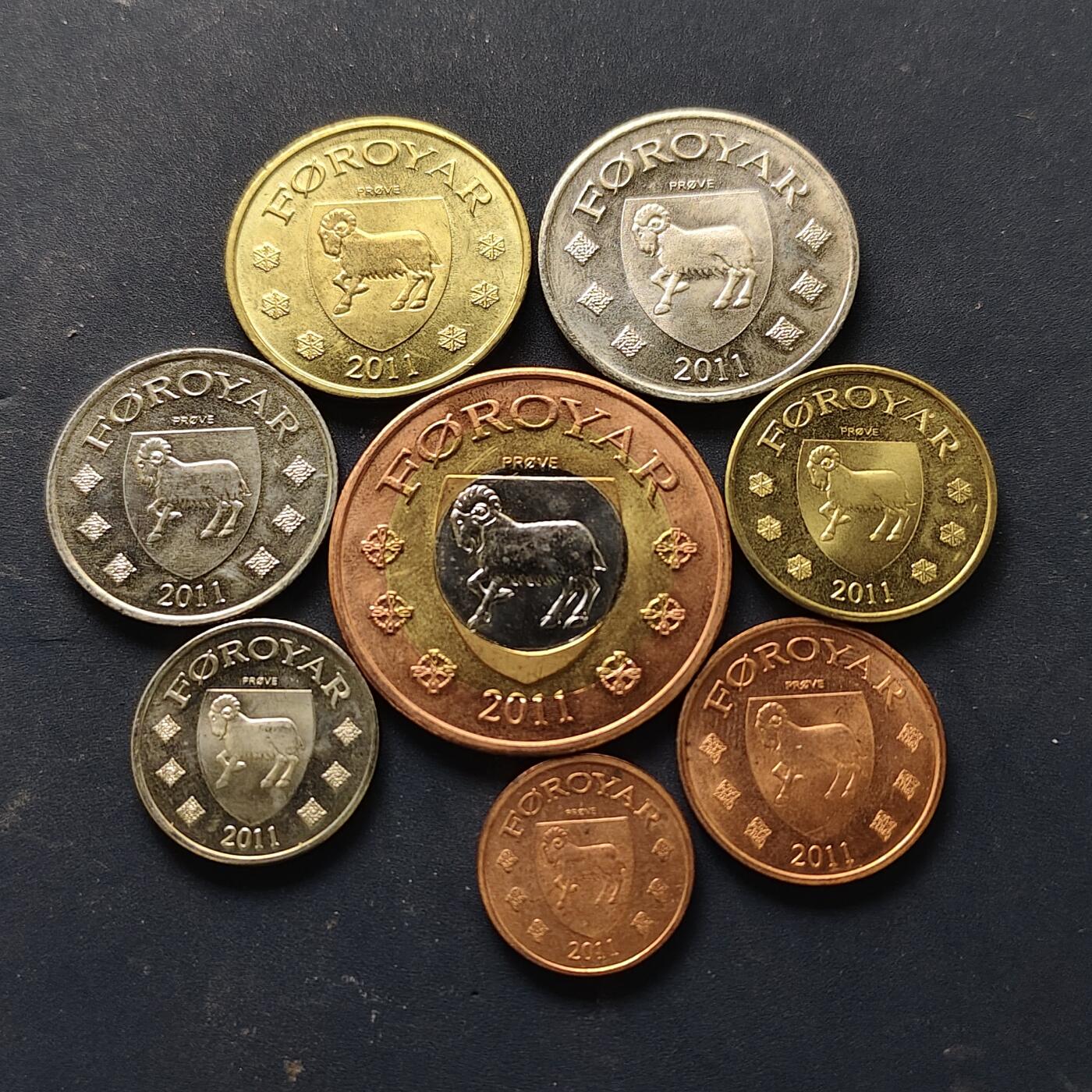 【全场包邮】纯粹捡漏拍514场 【商业样币】法罗群岛2011年动物版8枚套币