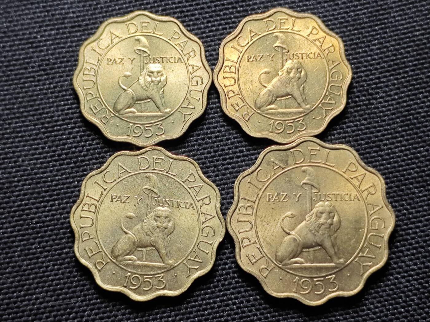 KK钱币收藏小铺   套币专场 2月预留时间 周末发货  1953巴拉圭大小面值清年一套