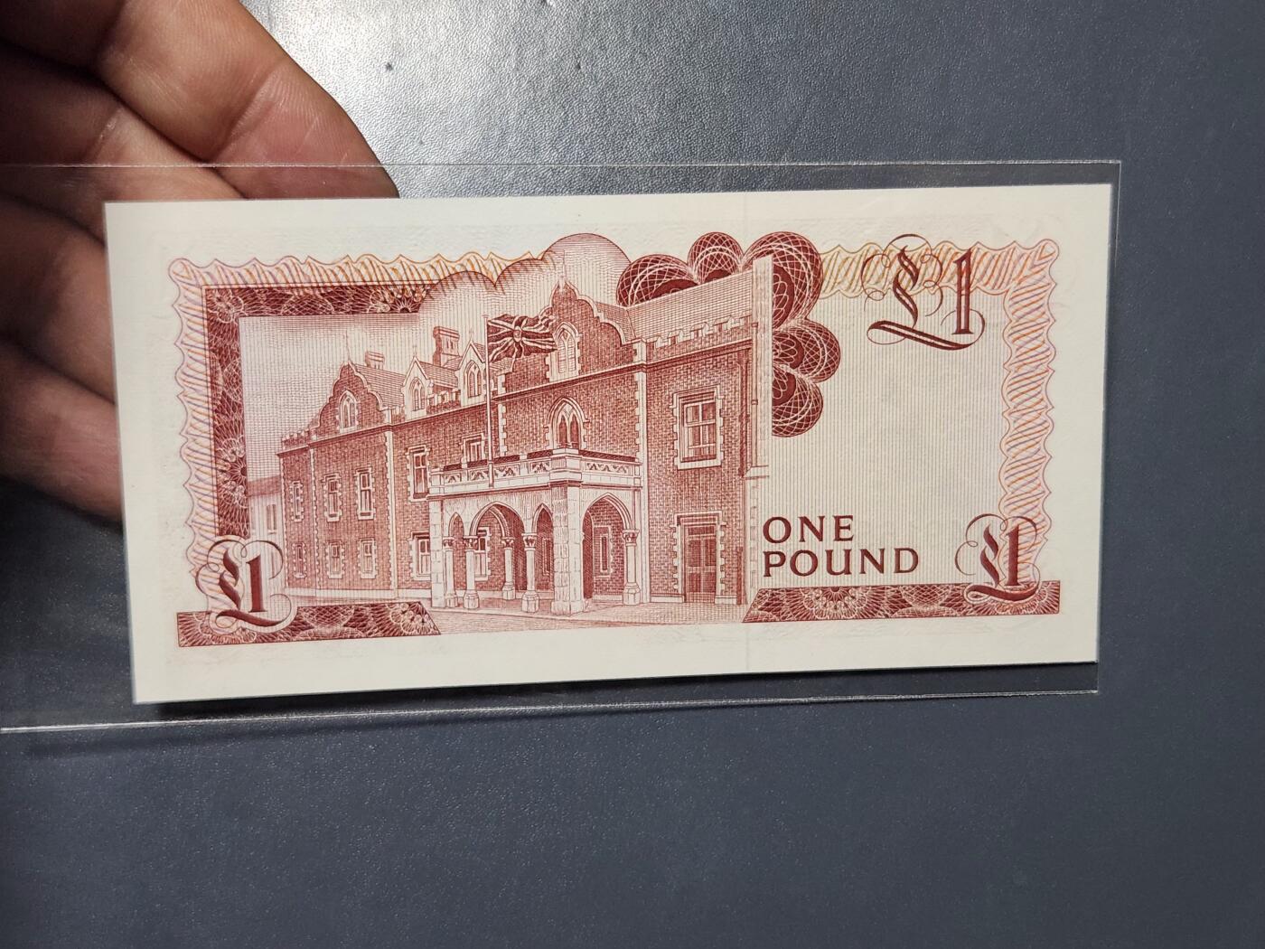 3月25号晚上8点 外国纸币自动截拍第45场 全新UNC 直布罗陀纸币 高冠英国女王 1979年版1镑  最少年份