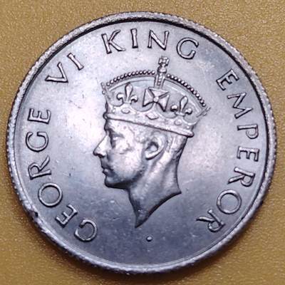 布加迪🐬～世界钱币(上海)🌾第 283 期 /  各国套币和散币 - 英属印度 1947年 1/2卢比