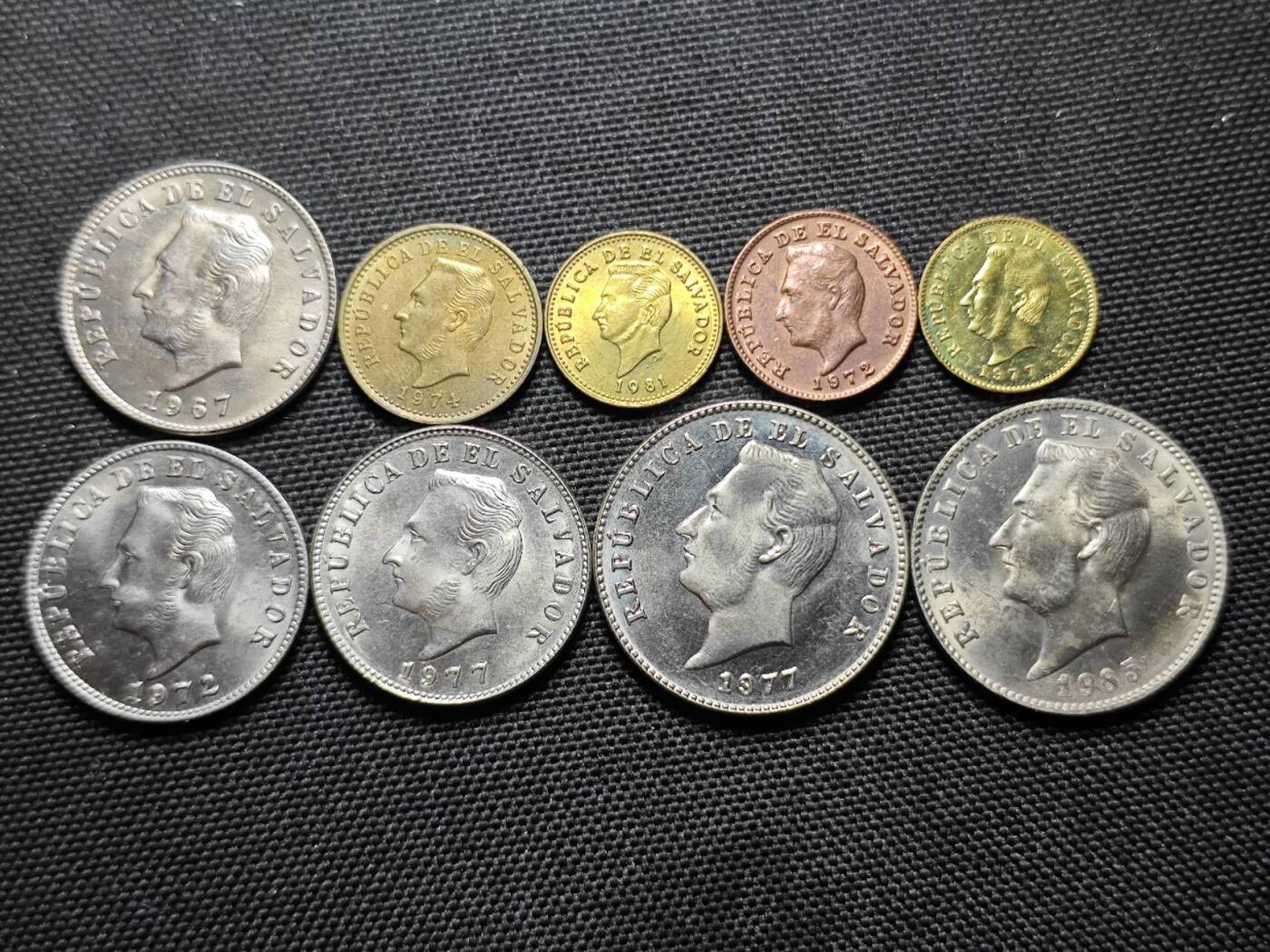 KK钱币收藏小铺   套币专场 2月预留时间 周末发货  萨尔瓦多大小面值一组 好品