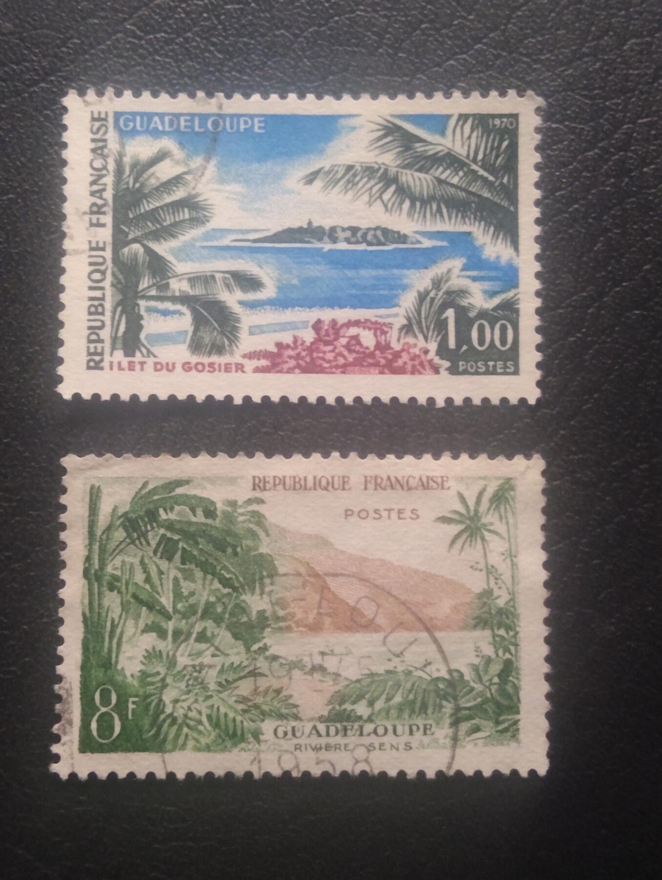 荟藏特别场次第十一期——“邮通万国花纸头”（价格低至0.1元） 法属瓜德罗普景观票信销两张